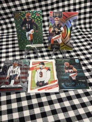 Cincinnati Bengals Football Card Lot Of 5 Burrow Variation, Hendrickson..more