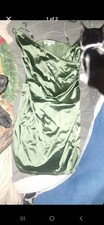Green satin dress