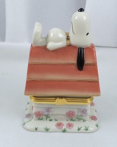 Lenox Peanuts "Snoozin' Snoopy" Treasure / Trinket Box with Woodstock ~ no box