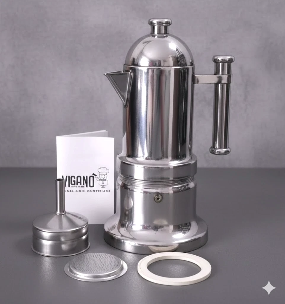 Cafetière vintage italienne Moka expresso design VeV Vigano BAHIA 6 tasses