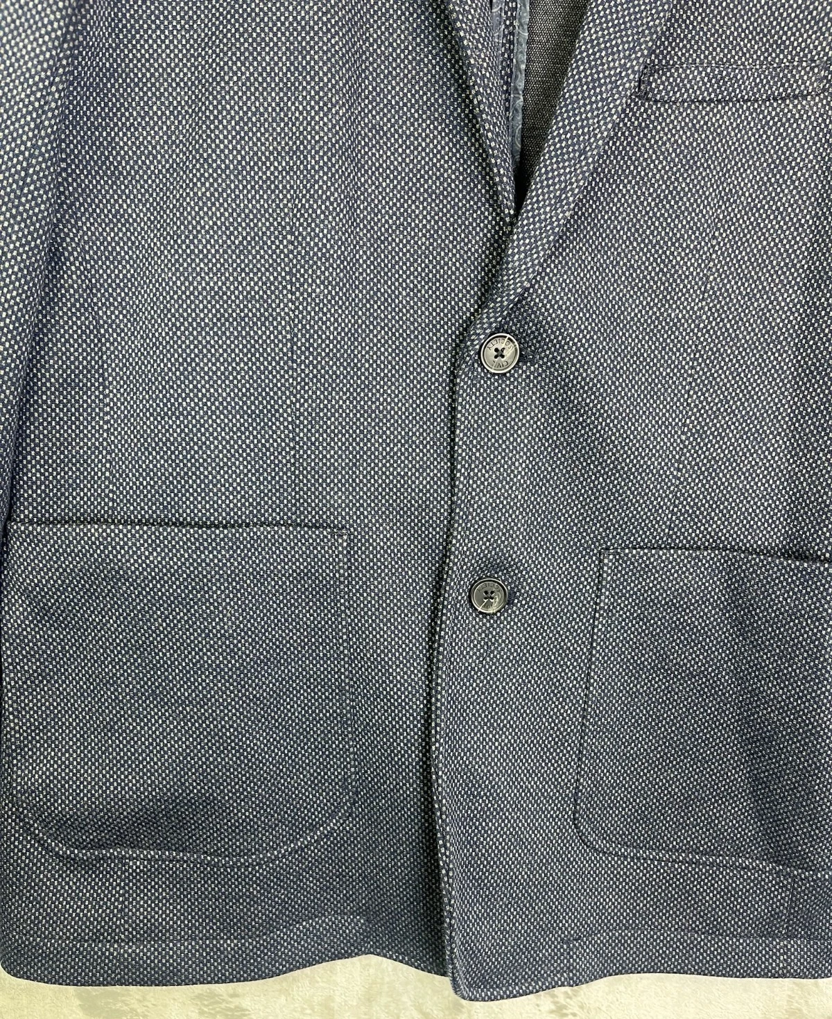 Civil Society Mens Blazer Medium Navy Blue Textured Paisley Sport Coat Jacket - product detail image 3