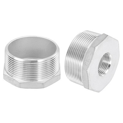 2Pcs 2'' Male to 3/4'' Female NPT 304 Stainless Steel Reducer Hex Bushing