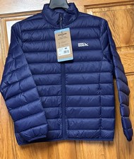 Eddie Bauer Kids Youth Down Packable Puffer Jacket Blue Unisex Large 10/12 New