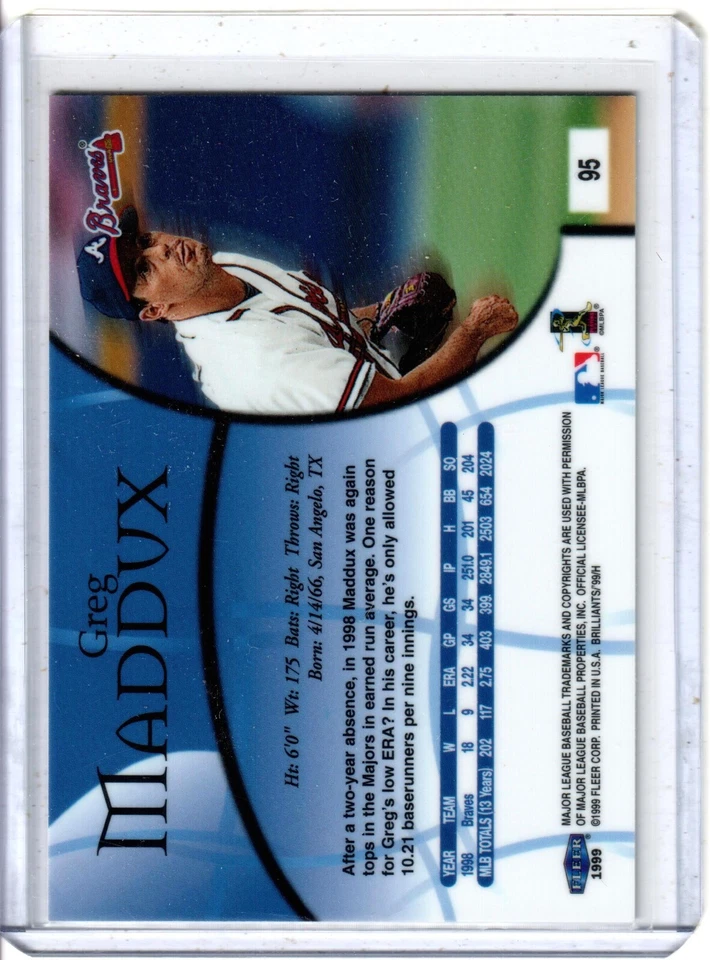 1999 Fleer Brilliants Greg Maddux Qty - Image 2 of 2