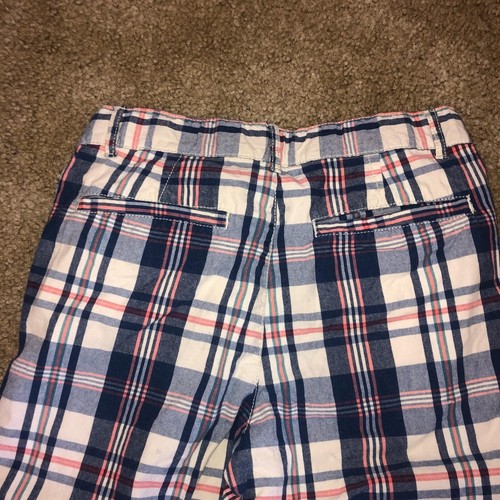 Plaid Boys Shorts By The Childrens Place Size 12 Cotton Blend Blue & White - Picture 4 of 5