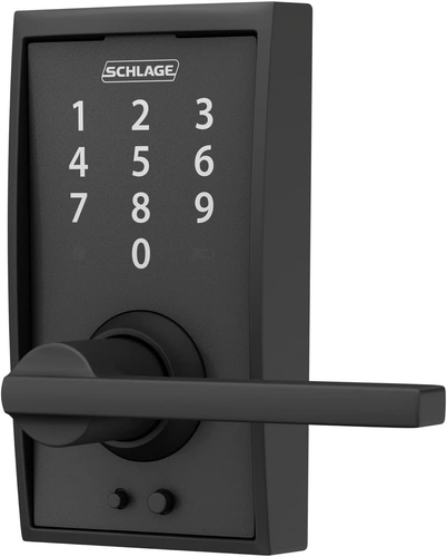 Schlage Touch™ FE695 Century Lock with Latitude Lever, Matte Black - Picture 6 of 9