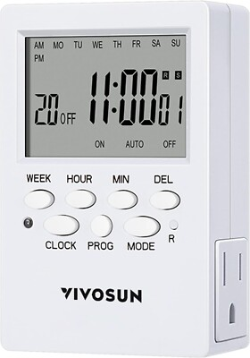 #ad VIVOSUN 7 Day Timer Digital Programmable Electric Timer Dual Outlet Switch $19.49