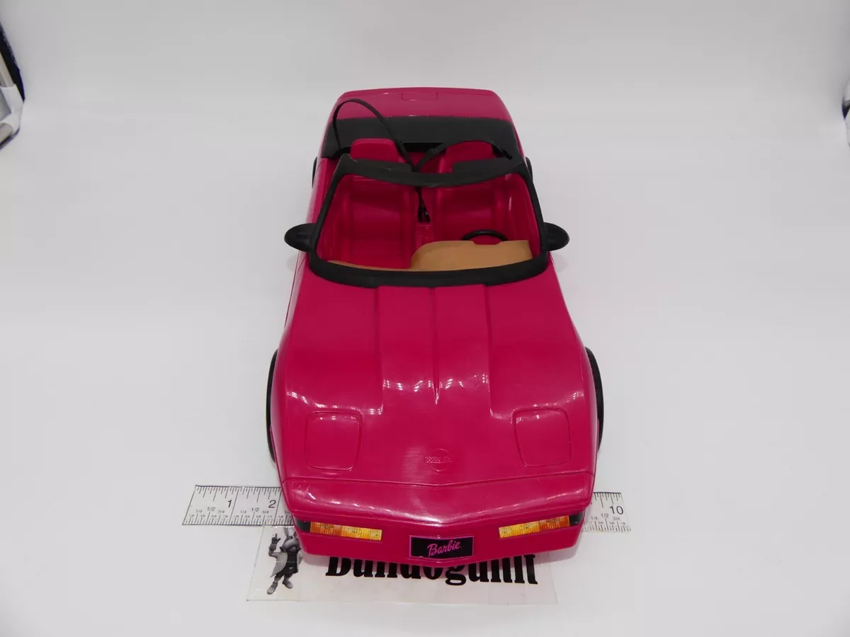 Vintage 1994 Barbie Hot Pink Black Corvette Convertible Car