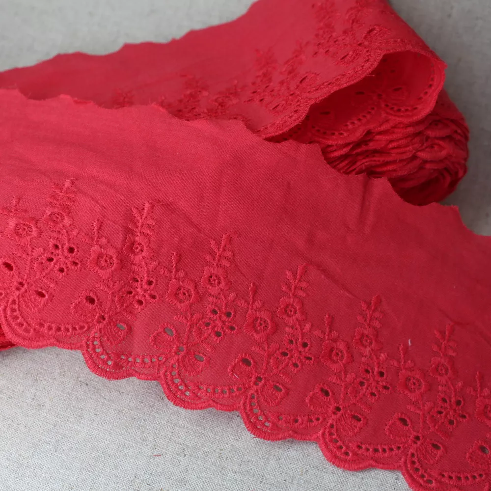 Red on sale eyelet fabric