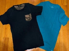 (Lot of 2) ARMANI EXCHANGE Zara Men Crew Neck T-Shirt Blue Black Sz Small Bundle