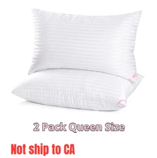 Hotel Collection Pillows 2-Pack Queen Size Bed Soft Down breathable cotton New