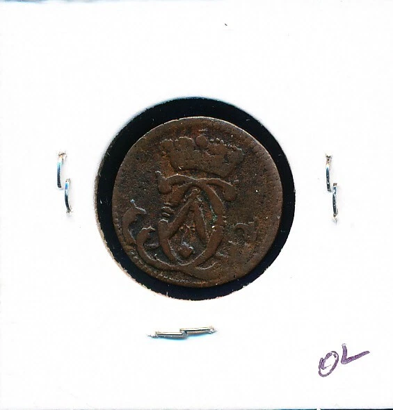 G.S. WURTTEMBERG - 1/4 STUBER 1759 - COPPER - #8527 - Image 2 of 2
