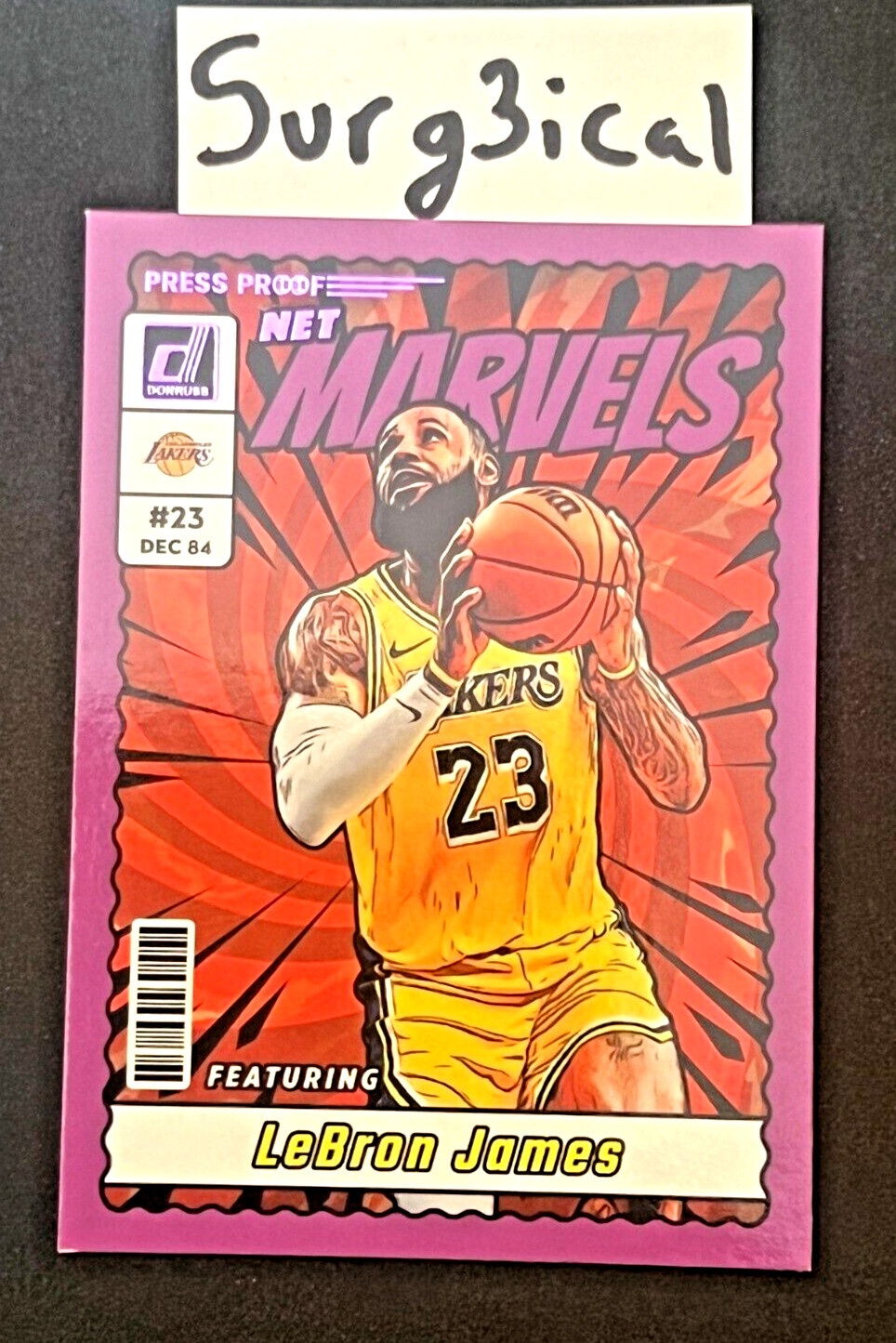 2023 Panini Donruss NET MARVELS Purple Press Proof #9 LeBron James LAKERS