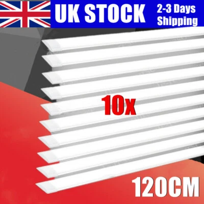 GOWTALL 1-10x 3FT LED Batten Tube Light Ceiling Panel Lights Garage Workshop Lamp White