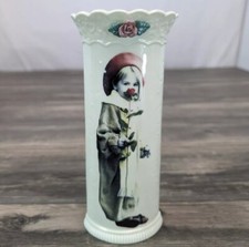 Vintage 90's Kim Anderson Vase A Red Rose Is For Love 8” Tall Cylinder Shaped 