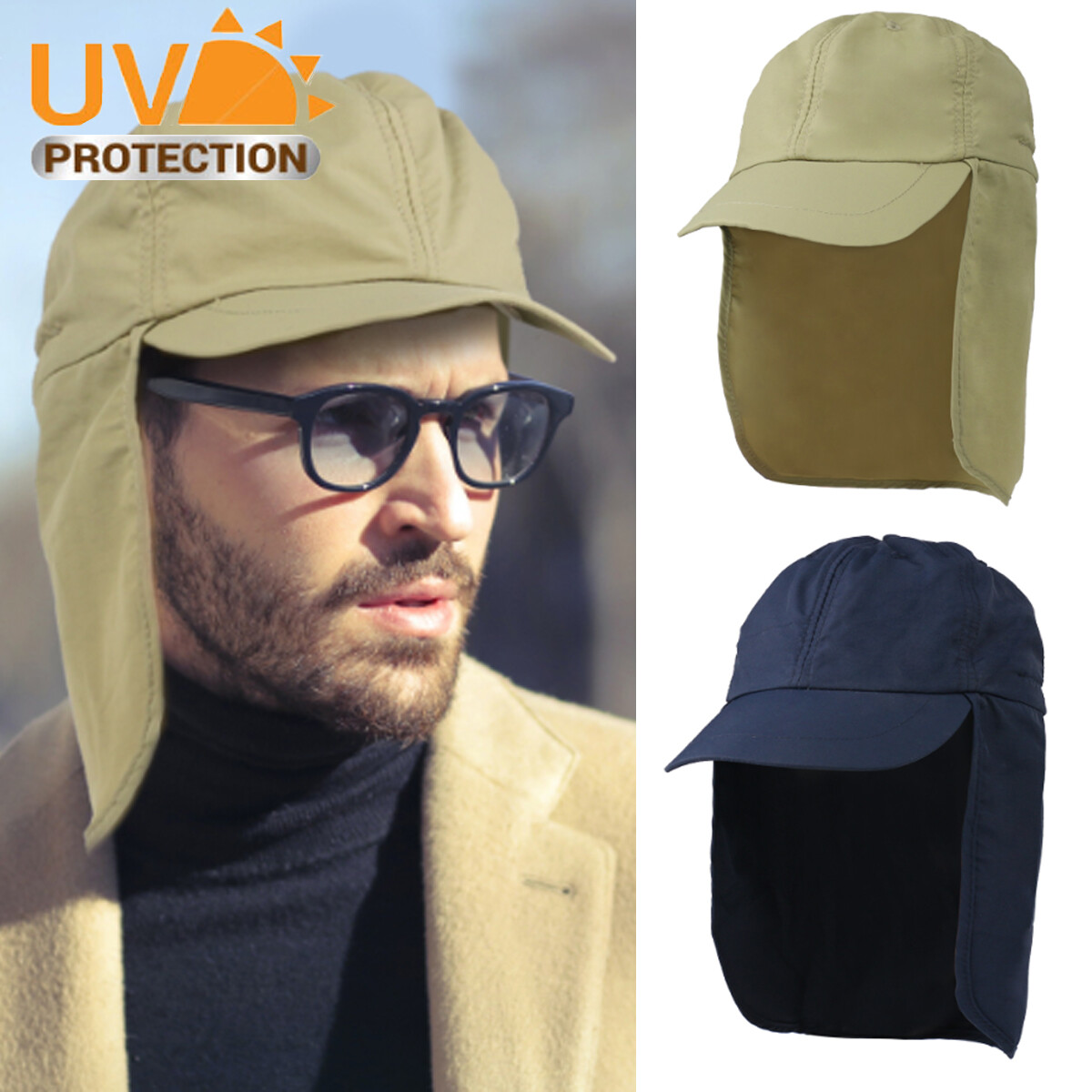 APL Cappellino Solare Uomo Con Paraorecchie Viso Collo Protezione UV Escursionismo e 