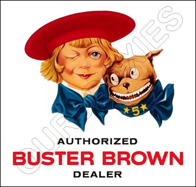 1950's Buster Brown Shoes Store Counter Standup Sign Reprint Tige