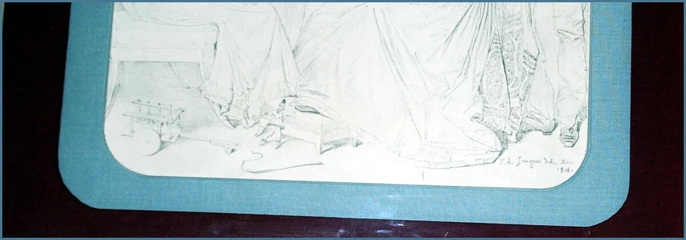 J.A D'INGRES REPRODUCTION DESSIN A LA MINE DE PLOMB FAMILLE STAMATY 1818 - Photo 2/4