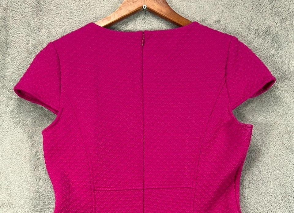 American Living Ralph Lauren SZ 14 Womens Pink Dress Textured A Line Cap Sleeve - Image 3 of 4