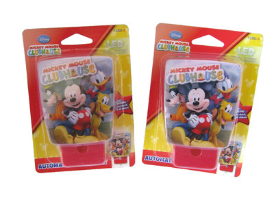 2 New Jasco 2013 Disney Mickey Mouse Clubhouse LED Automatic Night Lights