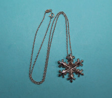Vintage 1979 Gorham Sterling Silver Snowflake Pendant Necklace 18"  065GCM 