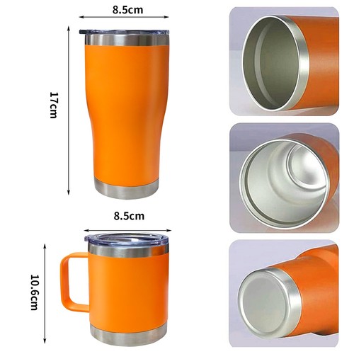 Kaffeetasse mit Griffdeckel Reisetasse Edelstahl Isoliertasse 20 & 12oz - Bild 21 von 43