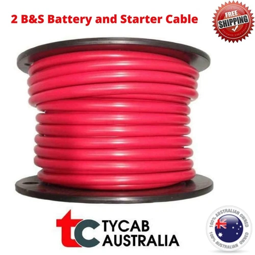 Battery Starter Cable 2B&S 188 AMP Tycab Copper Wire Various Lengths 4WD Caravan