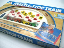 VINTAGE KINDER CARE WHISTLE-STOP TRAIN WOODEN TOY TRAIN SET 10005 1991 OPEN BOX