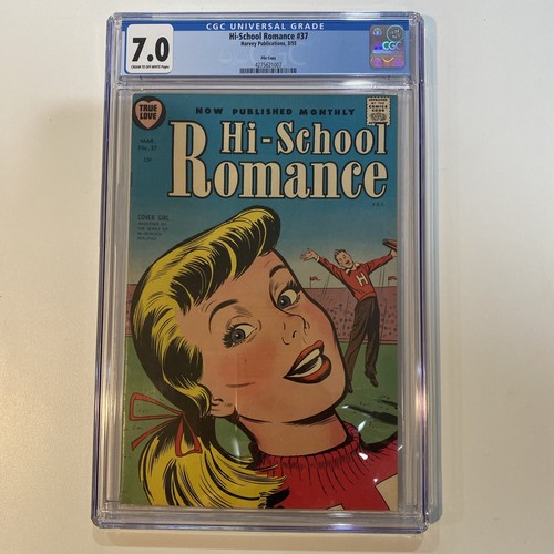HI-SCHOOL ROMANCE # 37 HARVEY FILE COPY 1955 CGC 7.0 FN/VF