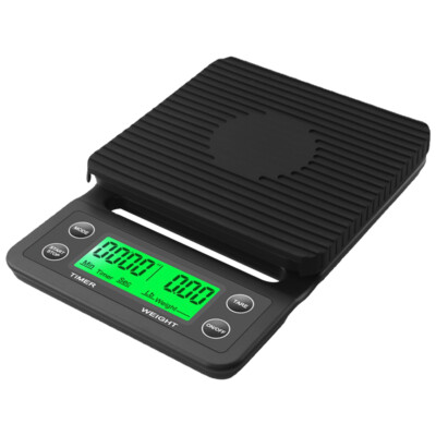 5/3kg Portable Kitchen Scales 0.1g LCD Kitchen Coffee Scale with Timing Reusable