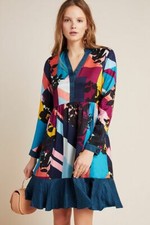 Anthropologie Gillian Abstract Shirtdress NWT new size XS