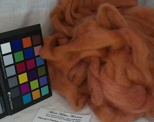 Romney Orange red wool roving spinning weaving felting fiber arts