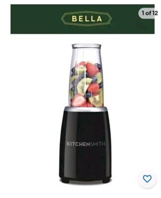 KitchenSmith by Bella 8pc Personal Blender, Black NEW 