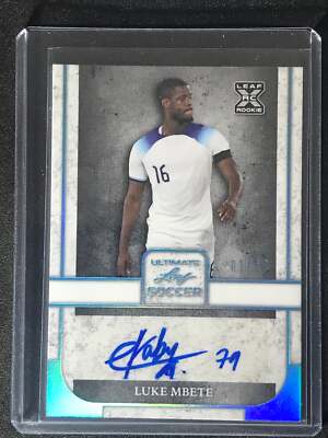 2022 Leaf Ultimate Soccer Auto Light Blue Luke Mbete XRC 01/10