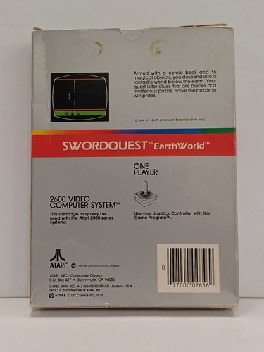 SWORDQUEST EARTHWORLD for ATARI 2600 CARTRIDGE in BOX 1982 - Picture 7 of 7