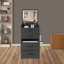 Makeup Desk With Mirror 3-Drawers Compact Dressing Table Small Make Up Table