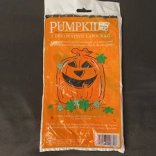 Vintage Halloween Pumpkin Lawn Bag Halloween Lawn Decor Fall Autumn 1998