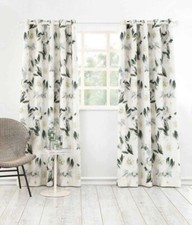 M.M. Linen Camellia Pair Blackout Lining Eyelet Headed Curtains W228 xD182cm New