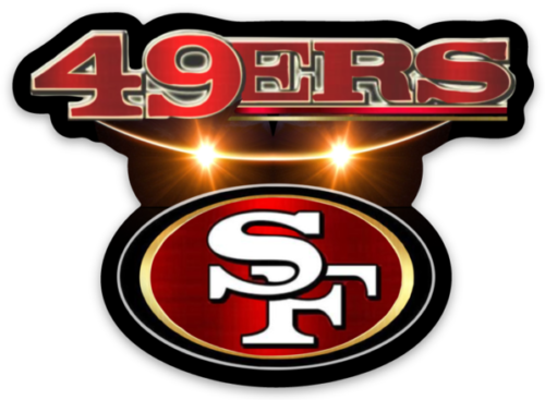 PEGATINA troquelada de fútbol americano troquelado tipo NFL con logotipo de los 49ers de San Francisco - Imagen 1 de 1