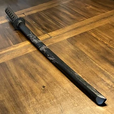 kljhld Training Katana Carved Dragon Bokken Sword 39" Wood Plastic Guard Black