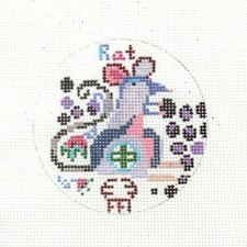 Birds of a Feather Chinese New Year Rat Ornament Handpainted Needlepoint Canvas