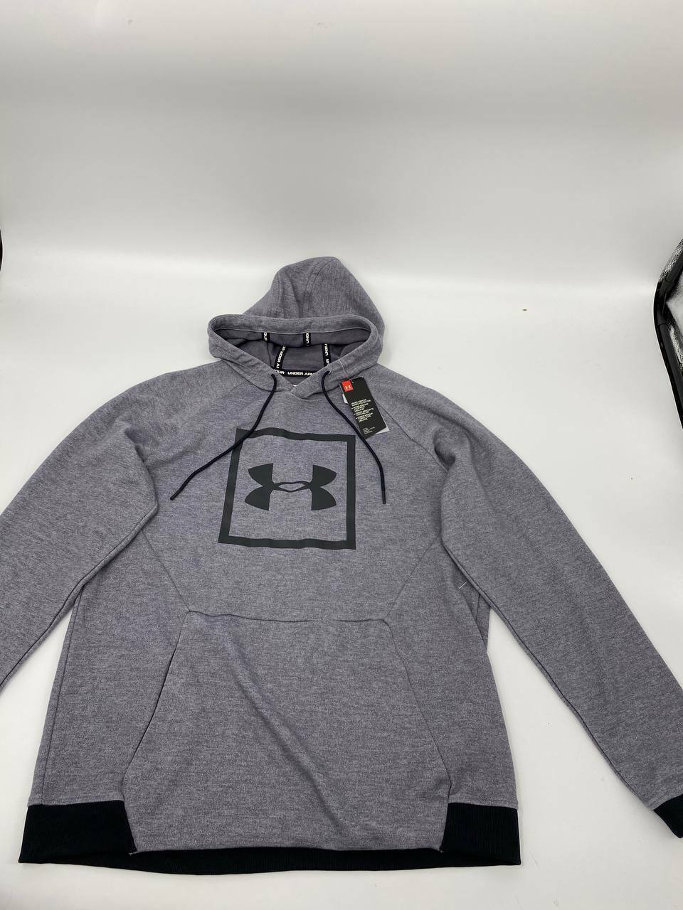 New Under Armour mens hooded sweatshirt pullover Sz XL gray Cotton V331 V551