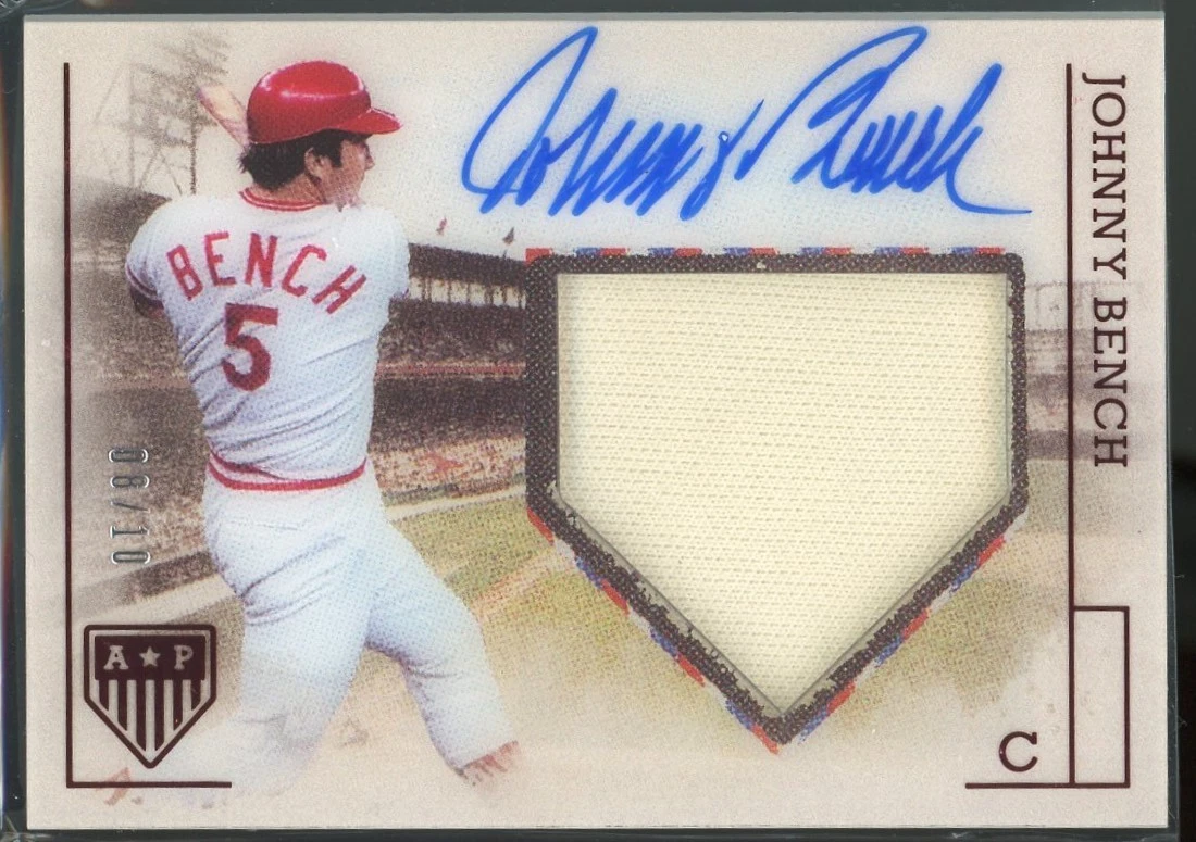 Panini Johnny Bench Autographed Baseball Sports Trading Cards