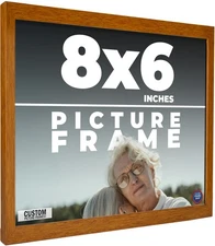8x6 Honey Brown Real Wood Picture Frame Width 0.75 inches | Interior Frame Depth