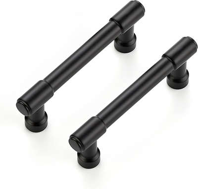 #ad 2 Pack 3 Inch Hole Center Solid Kitchen Cabinet Handles Matte Black Dresser Pull $15.31