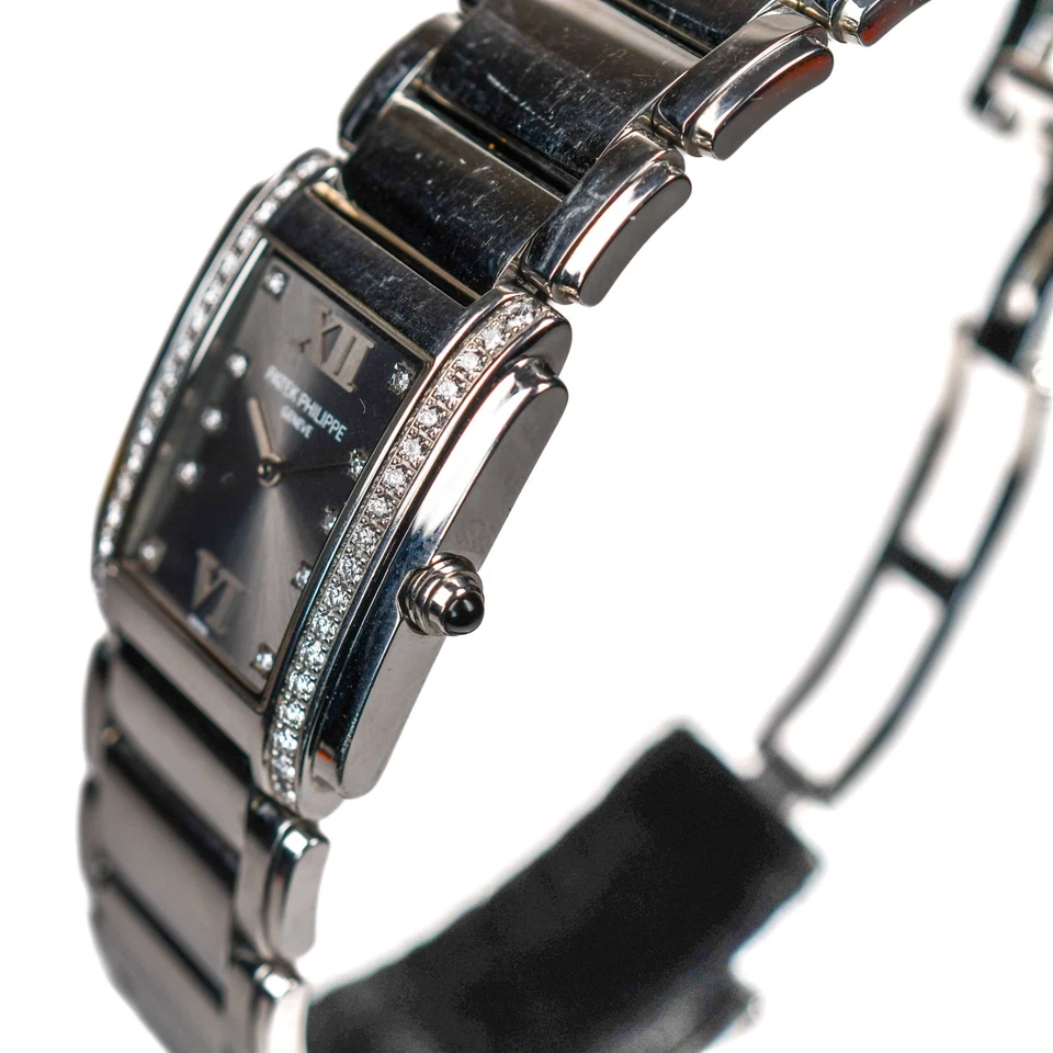 Patek Twenty4 24 Gris Pizarra Diamante 26mm Ref 4910/10a Cuarzo Acero Inoxidable Foto 4 de 4