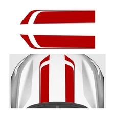 2PCS Car Hood Decal Sticker, 33.5" x 6" Auto Racing Stripes Body Side Vinyl Red