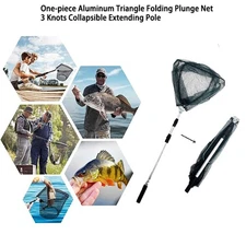 82" Fishing Landing Net 3 Section Extending Pole Telescopic Folding Alum Handle