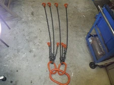 4 Leg Chain Sling By Pacific Wire Rope CO. 9/32" X 6' Long SWL=11,200lbs *rw16u