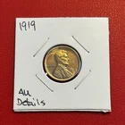 1919 Lincoln Wheat Cent AU/BU Details *Cleaned